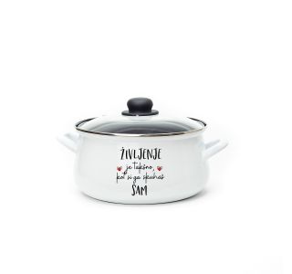 LONEC / KOZICA CUCKOO CUPS EMAJLIRAN LONEC 24 CM 6.5 L ŽIVLJENJE JE TAKŠNO