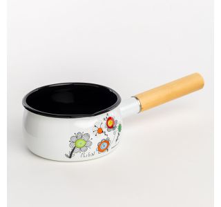 LONEC / KOZICA ENAMELIE KOZICA 14 CM - 0.55 L NEŽA 2 TREBUŠASTA Z ROČ.