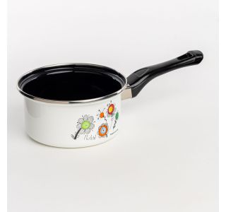 LONEC / KOZICA ENAMELIE KOZICA 16 CM - 0.85 L NEŽA 2 Z ROČAJEM