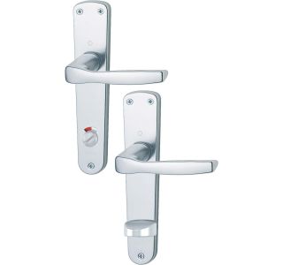 ALU KLJUKA ZA VRATA HOPPE MILANO S ŠČITOM WC F-1