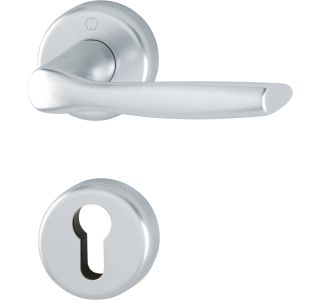 ALU KLJUKA ZA VRATA HOPPE MILANO Z ROZETO CILINDER F-1