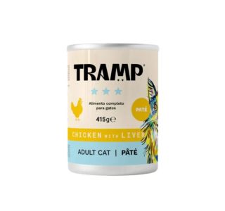 MOKRA HRANA ZA MAČKE TRAMP 3* CAT PATE CHICKEN WITH LIVERPAŠTETA ZA ODRASLE MAČKE S PIŠČANCEM IN JETRI, 8 X 415 G