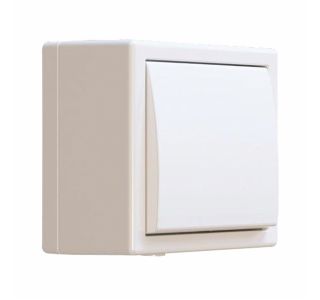 NADOMETNO STIKALO KUBIKO MENJALNO 10AX BELO, IN, S TLIVKO