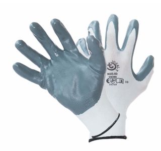 GUMENE ROKAVICE IDEAL-T NAJLON NBR N10.02 ŠT. 9 SIVO-BELE