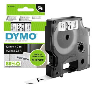 NALEPKE IN TRAKOVI DYMO D1 TRAK 12 MM ČRNA NA BELI, 450130