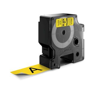 NALEPKE IN TRAKOVI DYMO D1 TRAK 24 MM ČRNA NA RUMENI, 53718