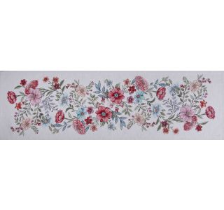 NAMIZNI TEKAČ URH MIRO 40X140 CM MINT RDEČE CVETLICE VEZEN