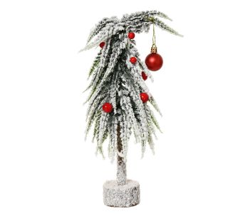NOVOLETNA JELKA DECORIS 30 CM, ZASNEŽENA, RDEČE BUNKICE NOVOLETNA JELKA DECORIS 30 CM, ZASNEŽENA, RDEČE BUNKICE