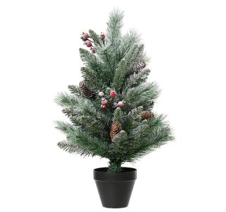 NOVOLETNA JELKA DECORIS 60 CM, LEDENA Z JAGODAMI WINDHAM MINI NOVOLETNA JELKA DECORIS 60 CM, LEDENA Z JAGODAMI WINDHAM MINI