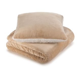 ODEJA SVILANIT IN VZGLAVNIK HUG, PEŠČENA BARVA 130X20