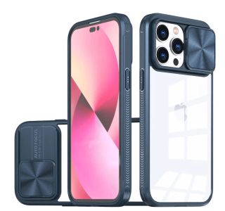 ONASI LENS COVER SILIKONSKI OVITEK ZAŠČITA ZA IPHONE 15 PLUS - PROZORNO/MODER