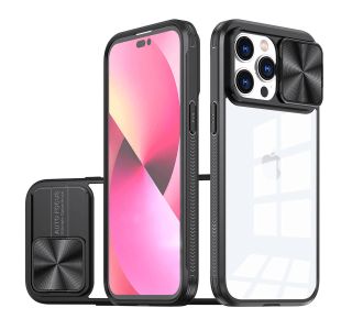ONASI LENS COVER SILIKONSKI OVITEK ZAŠČITA ZA IPHONE 15 PRO MAX - PROZORNO/ČRN