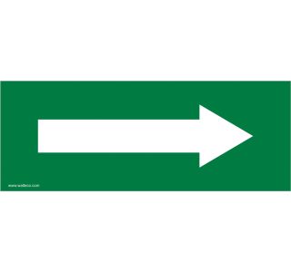 OPOZORILNI ZNAK WALTECO PUŠČICA ZELENA - NALEPKA 210X80MM