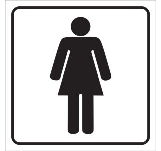OPOZORILNI ZNAK WALTECO WC ŽENSKI - NALEPKA 80X80MM