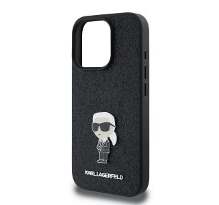 ORIGINALEN KARL LAGERFELD OVITEK IPHONE 16 PRO MAX - GLITTER IML NFT ICONIC -  ČRN OVITEK Z BLEŠČICAMI- KLHCP16XGKNPSK
