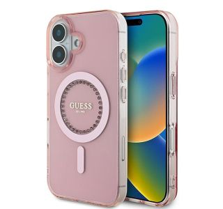 ORIGINALNI GUESS OVITEK GUHMP16SPFTDTEP ZA IPHONE 16 - MAGSAFE - ROZA S KRISTALČKI ORIGINALNI GUESS OVITEK GUHMP16SPFTDTEP ZA IPHONE 16 - MAGSAFE - ROZA S KRISTALČKI