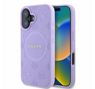ORIGINALNI GUESS OVITEK GUHMP16SPSAPSMEU ZA IPHONE 16 - MAGSAFE - SAFFIANO  - VIJOLA