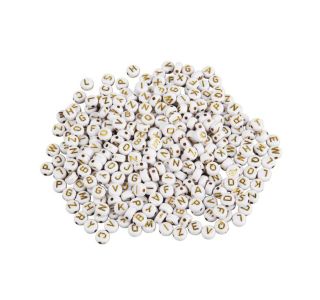 PERLE ČRKE, 6MM, ZLATE, OKROGLE, 40G