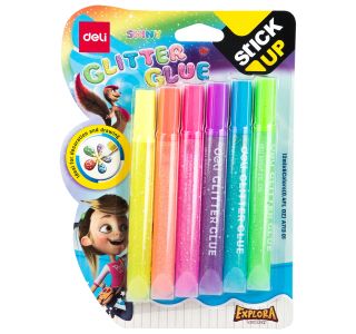 PISARNIŠKI IZDELEK DELI LEPILO GLITTER 6X12ML NEON DELI