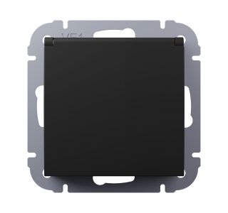 PODOMETNA VTIČNICA I700 VARNOSTNA 16A ČRNA MAT, S POKROVOM