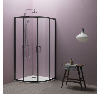 POLKROŽNA KAB. ZA PRHANJE KOLPA SAN TKP 90/K ECO QUAT R550 ČRNI PROF. PROZORNO ST.