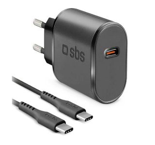 POLNILNIK ZA GSM SBS ADAPTER+KABEL USB-C+USB-C 1M ČRN