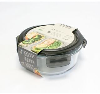 POSODA ZA SHRANJEVANJE DOMY 650 ML STEKLENA ČRNA