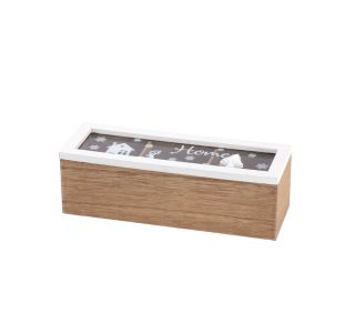 POSODA ZA SHRANJEVANJE STAR 24X8X8 CM ŠKATLA ZA ČAJNE VREČKE, 3 PREDALI