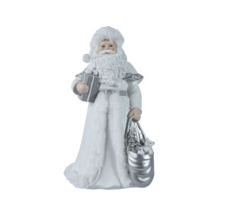 PRAZNIČNA FIGURA DECORIS BOŽIČEK Z VREČO ZA DARILA, 31 CM, BEL PRAZNIČNA FIGURA DECORIS BOŽIČEK Z VREČO ZA DARILA, 31 CM, BEL