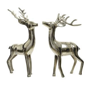PRAZNIČNA FIGURA DECORIS JELEN SREBRNE BARVE 23X45 CM SORT PRAZNIČNA FIGURA DECORIS JELEN SREBRNE BARVE 23X45 CM SORT
