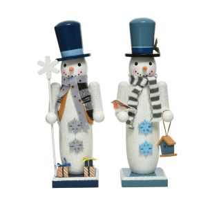 PRAZNIČNA FIGURA SNEŽAK, BELE/MODRE BARVE 25 CM, SORT