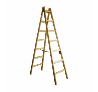PROSTOSTOJEČA LESTEV PLEVČAK 2X7 STOPNIC LESENA 250 CM