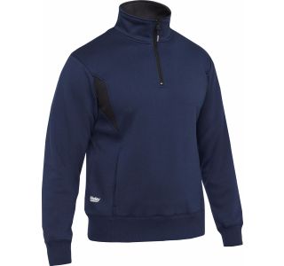 PULOVER BISLEY RAWSON 1/4 ZIP FLIS MODRA ŠT. S