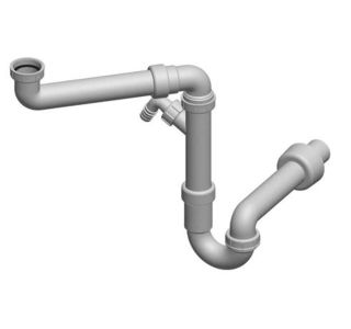 PVC SIFON ZA KORITO LIV SPODNJI DEL, ENOJNI S PRIKLJUČKOM ZA PS