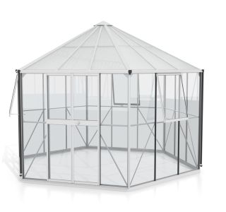 RASTLINJAK, STEKLO/POLIK. VITAVIA PAVILJON HERA 9000 ESG/VP 3/6MM ALU 3.8X3.8M