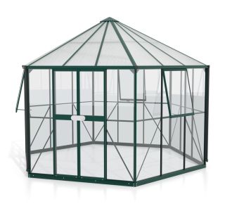 RASTLINJAK, STEKLO/POLIK. VITAVIA PAVILJON HERA 9000 ESG/VP 3/6MM SMARAGDNA 3.8X3.8M