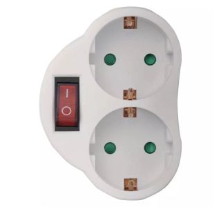 ŠUKO VTIKAČ EMOS RAZDELILEC S STIKALOM 2 X VTIČNICA SCH.