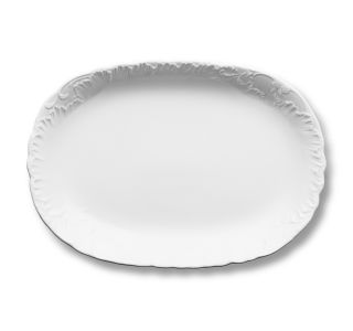 SERVIRNI KROŽNIK CZMIELOW 33 CM ROCOCO OVAL BELI SERVIRNI KROŽNIK CZMIELOW 33 CM ROCOCO OVAL BELI