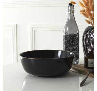 SERVIRNA SKLEDA HOME DECO 25 CM ČRNA LISERE DORE KERAMIKA SERVIRNA SKLEDA HOME DECO 25 CM ČRNA LISERE DORE KERAMIKA