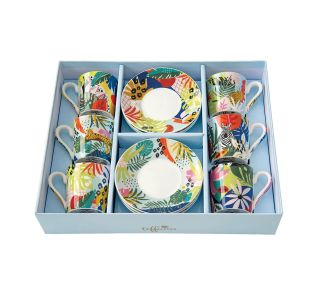 SET SKODELIC IN LONČKOV EASY LIFE 6 DELNI TROPICAL VIBES 100 ML S PODSTAVKOM SET SKODELIC IN LONČKOV EASY LIFE 6 DELNI TROPICAL VIBES 100 ML S PODSTAVKOM