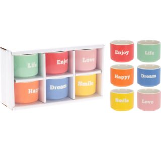 SET SKODELIC IN LONČKOV EH SET 6 LONČKOV 60ML KRATKI NAPISI RAZLIČNE BARVE