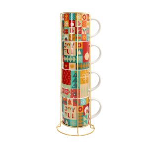 SET SKODELIC IN LONČKOV TOGNANA 4 DELNI 370 ML XMAS WRAP NA STOJALU RAZLIČNI DEK.