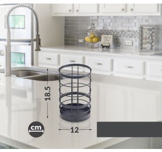 SHRANJEVANJE PRIBORA ARTE VIVA STOJALO ZA KUHINJSKE PRIPOMOČKE 12 CM ČRN