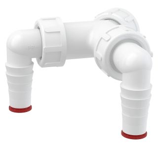 SIFON ZA PRALNI STROJ VAFRA PVC KOLENO ZA DVA PRALNA STROJA Z MEMBRANO