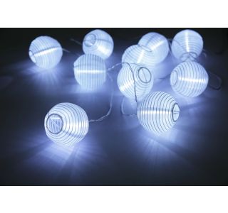 SOLARNA VRTNA SVETILKA GLOBO VERIGA Z LAMPIONI LED 0.06W IP44 6000K 1200 MM