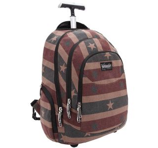 ŠOLSKA TORBA NA KOLESIH STREET TROLLEY ROUND CANVAS STAR