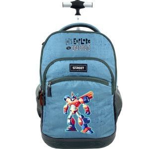 ŠOLSKA TORBA NA KOLESIH STREET TROLLEY ROBOTS