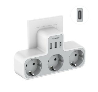 STENSKI ADAPTER TESSAN 323-C Z 3X AC, 2X USB-A IN 1X USB-C STENSKI ADAPTER TESSAN 323-C Z 3X AC, 2X USB-A IN 1X USB-C