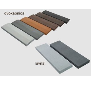 BETONSKI IZDELEK ZOBEC STREHA TIPO 28X80CM SIVA RAVNA