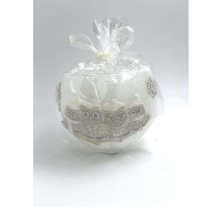 SVEČA MULLER LAMPION PREMERA 120 ZIMSKE SOVE, RDEČA
